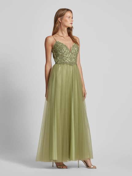 Laona Abendkleid mit floralen Stickereien Lind 1