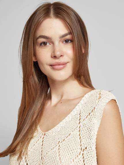 ZABAIONE Pullunder mit Lochmuster Beige 3