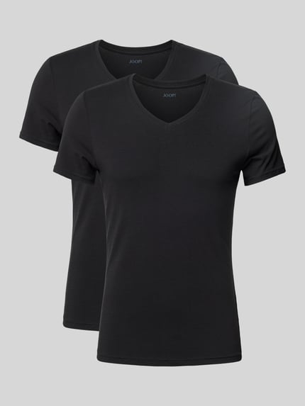 JOOP! COLLECTION T-Shirt mit V-Ausschnitt im 2er-Pack BLACK 1