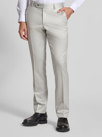 WILVORST Regular fit pantalon met persplooien Zilver - 4