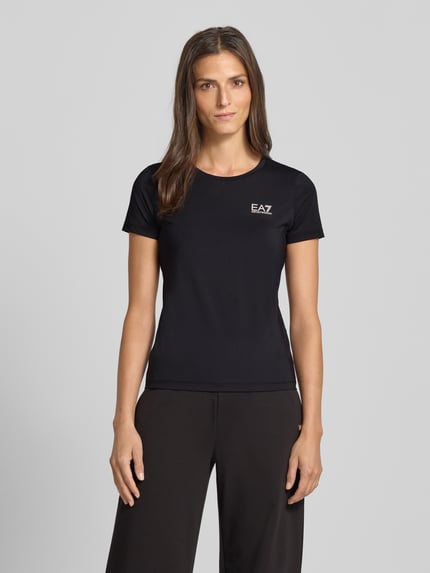 EA7 Emporio Armani T-shirt z nadrukiem z logo i okrągłym dekoltem Czarny 4