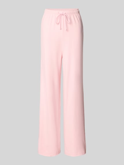 Produktfoto, Wide Leg Sweathose mit elastischem Bund von American Vintage, Damen Sweathose aus Baumwoll-Mix mit Stretch-Anteil, Tunnelzug, Innenbeinlänge 77 cm bei Größe S, sanftes Hellrosa, lockere Wide-Leg-Form, glatte Oberfläche