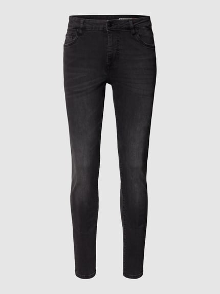 REVIEW Skinny Fit Jeans mit Label-Patch Black 2