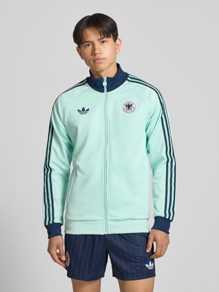adidas Originals Kurtka treningowa o kroju regular fit z dodatkiem bawełny i logo dfb Morski 4