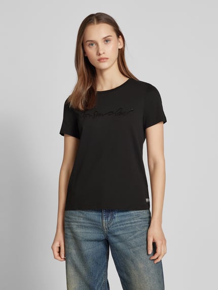 G-Star RAW T-shirt z nadrukiem z logo Czarny 4