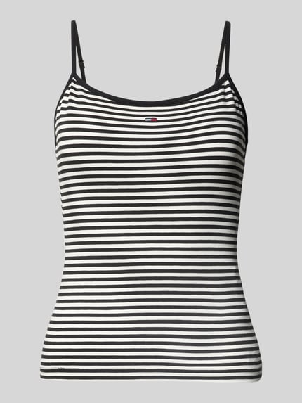 Tommy Jeans Slim Fit Trägertop aus Baumwoll-Mix Black 2