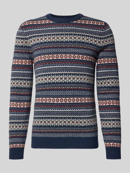 MCNEAL Strickpullover aus Woll-Mix mit Rundhalsausschnitt Dunkelblau 2