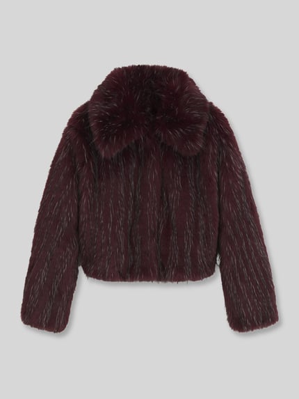 BOSS Orange Fake Fur Webpelzjacke Bordeaux 2