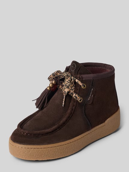 Produktfoto, Sneaker aus echtem Rindsleder von Tamaris, brauner Damen Stiefel, beige Sohle, Wildleder-Textur, Damen Stiefel / Boots von Tamaris