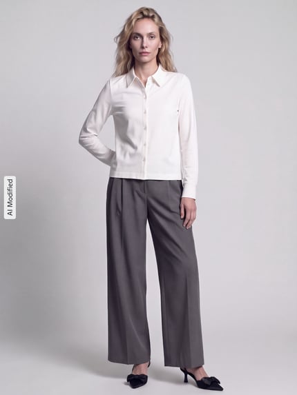 s.Oliver RED LABEL Relaxed Fit Langarmbluse aus Baumwoll-Mix Weiss 1