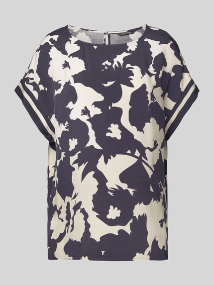 COMMA Blouseshirt met ronde hals Marineblauw - 2