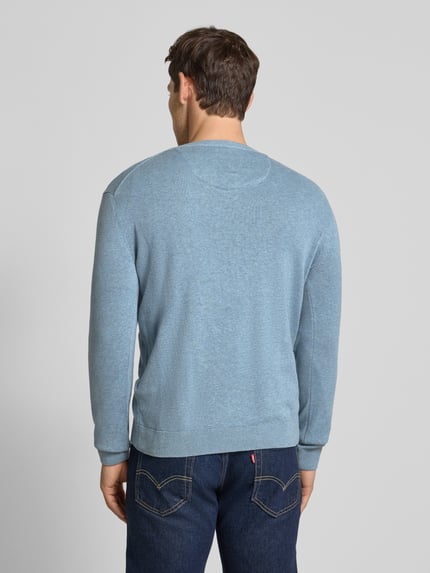 Tom Tailor Regular Fit Strickpullover aus reiner Baumwolle Jeansblau 5