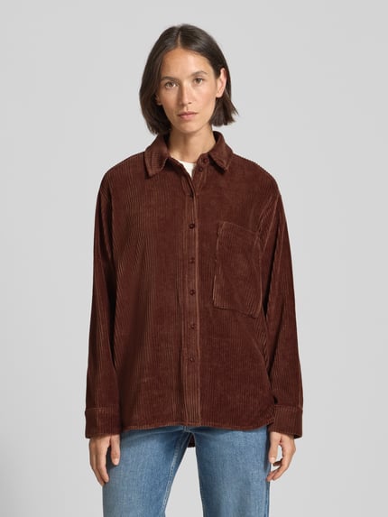 Jake*s Studio Woman Overhemdblouse met knoopsluiting Chocoladebruin - 4