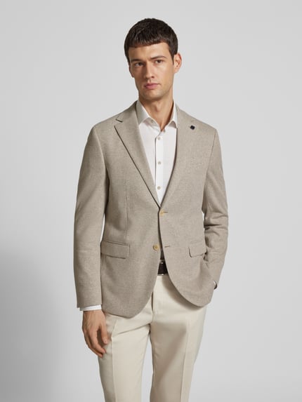 HECHTER PARIS Regular fit colbert van katoenmix met linnenaandeel model '' Roestrood - 4