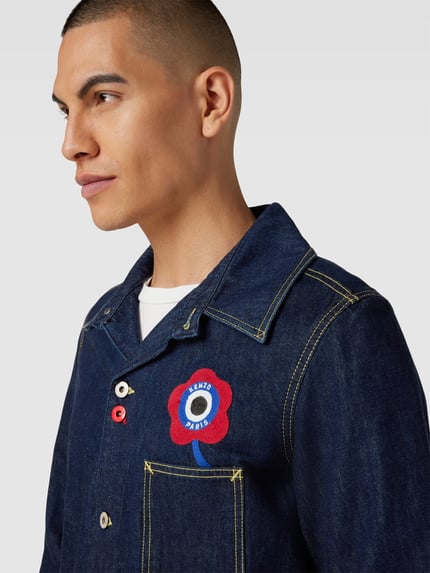 Kenzo Kurtka jeansowa z wyhaftowanym logo Ciemnoniebieski 3
