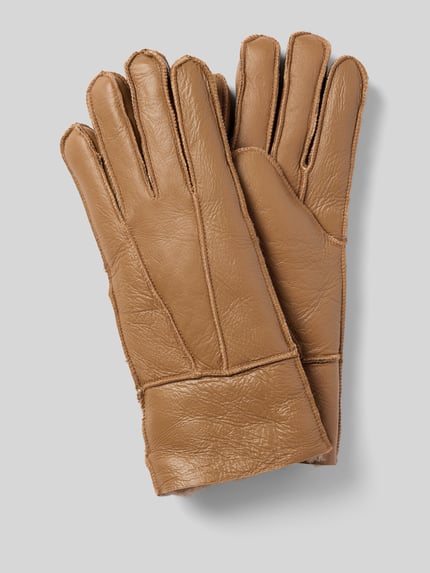 FI.NE Handchoenen van pure lamswol Cognac - 1
