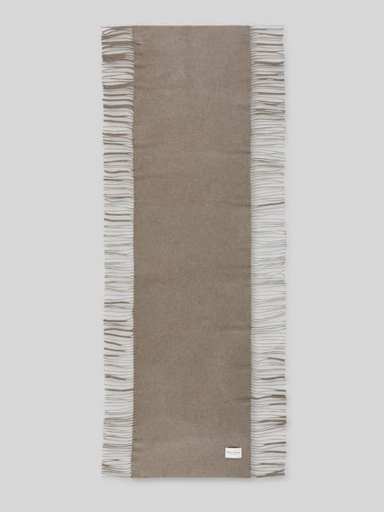 Marc O'Polo Schal mit Fransenabschluss Taupe 1