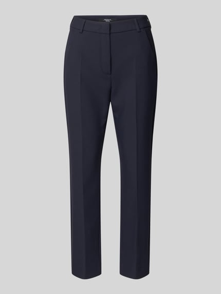 Produktfoto, Slim Fit bandplooibroek met viscose-an- deel Model 'RANA' van Weekend Max Mara, effen kleuren, high waist, labelstitching, riemlussen, schuifsluiting, knoop- en ritssluiting, achterzakken, zijsteekzakken, materiaalverwerking: geweven.