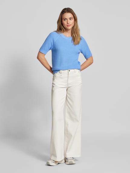 Selected Strickshirt mit Rundhalsausschnitt Modell 'SLFELINNA' Rauchblau 1