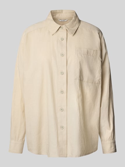Mustang Oversized overhemdblouse met linnen, model 'Willow' Beige - 2