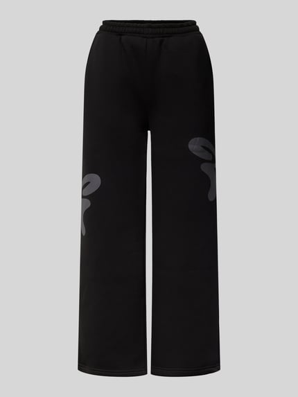 FELICIOUS Oversized sweatpants met labelprint Zwart - 2