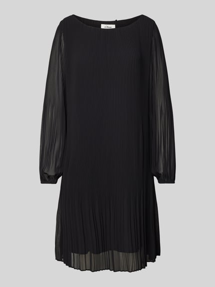 s.Oliver BLACK LABEL Soepele jurk met lange mouwen van geplooid chiffon Black - 2