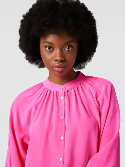 Tonno & Panna Seidenbluse in unifarbenem Design Modell 'Birteton' Pink 3