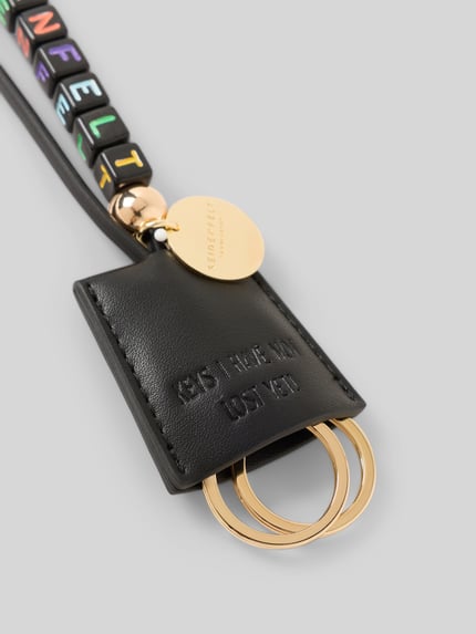 Seidenfelt Sleutelhanger om om te hangen, model 'MY KEY CHAIN' Zwart - 2