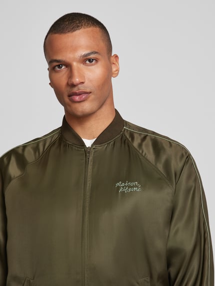 MAISON KITSUNÉ Bomberka z wyhaftowanym logo Oliwkowy 3