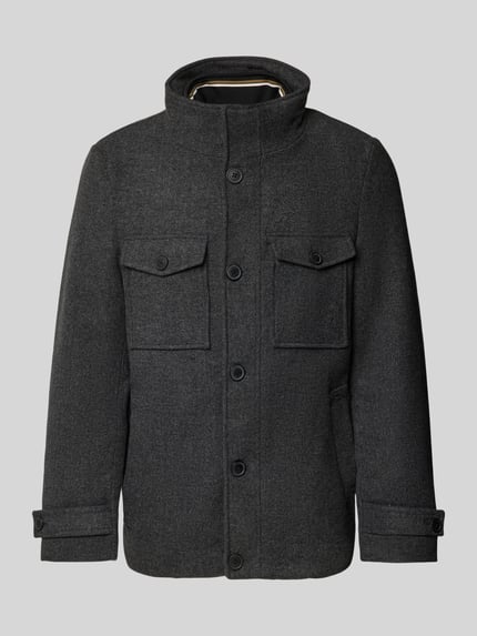 Christian Berg Men Regular Fit Jacke mit Woll-Anteil Anthrazit Melange 2