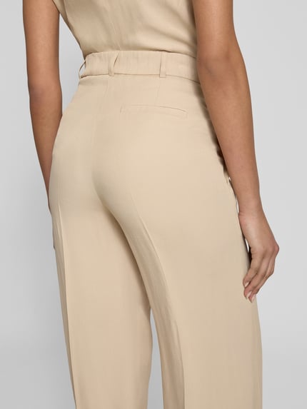 someday. Straight leg broek met persplooien, model 'Catsby' Zand - 3