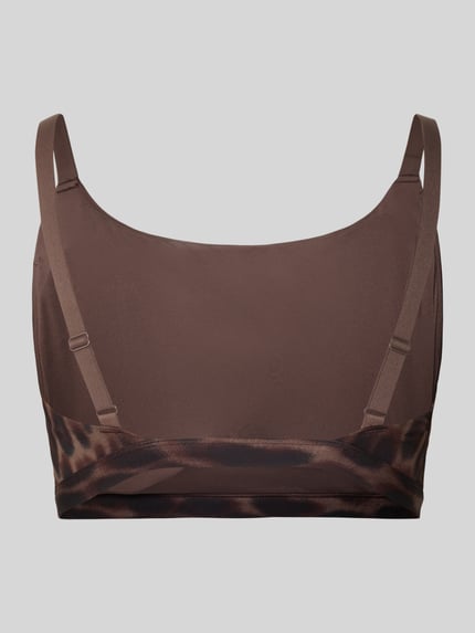 adidas Sportswear Slim fit sportbeha met All-over dierenprint Donkerbruin - 3