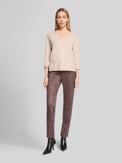 Betty Barclay Broek van imitatieleer met logodetail Donkerbruin - 1