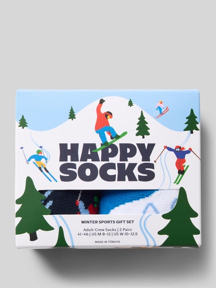 Happy Socks Socken aus elastischem Baumwoll-Mix Modell 'Winter Sports' Weiss 3