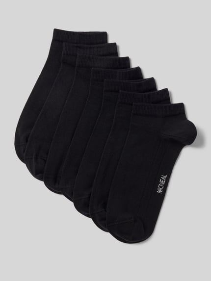 Produktfoto, Sneakersocken im 7er-Pack mit Label-Detail von MCNEAL für Herren aus schwarzem Baumwoll-Mix mit Stretch-Anteil, gerippte Bündchen.