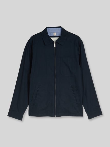 Tom Tailor Regular Fit Blouson aus Leinen-Baumwolle-Mix Marine 2