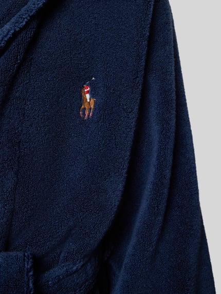 Produktfoto, granatowy Regular Fit Bademantel aus reiner Baumwolle von Polo Ralph Lauren Underwear, miękka tekstura frotte