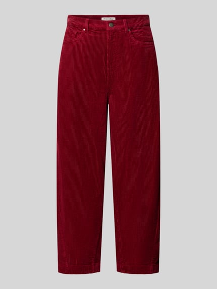 Produktfoto, Relaxed Fit Cardigan in Strick-Optik mit floralem Allover-Besatz von Apricot, Damen Cardigan in Rot mit Struktur, elastische Ärmelabschlüsse, Rückenlänge 50 cm, Ärmellänge 58 cm