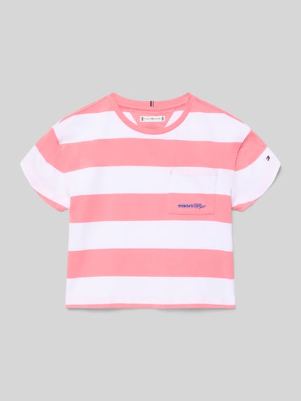 Tommy Hilfiger Teens regular fit T-shirt van puur katoen Felroze - 1
