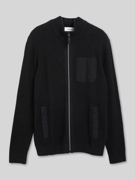 s.Oliver RED LABEL Strickjacke mit kontrastierenden Taschen-Einsätzen Black 2