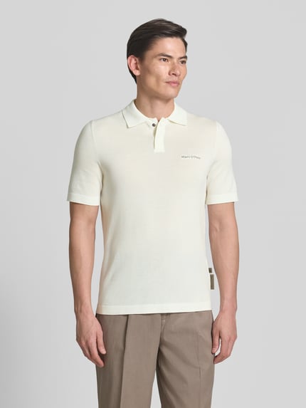Marc O'Polo Regular Fit Poloshirt aus reiner Baumwolle - Marc O'Polo × DFB Travel Collection Offwhite 4