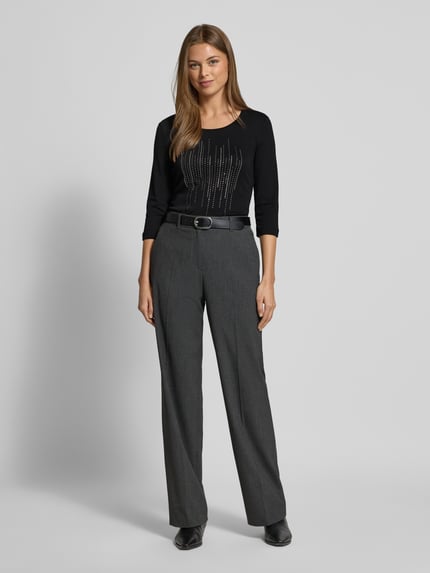 Christian Berg Woman T-shirt met siersteentjes en 3/4-mouwen Zwart - 1