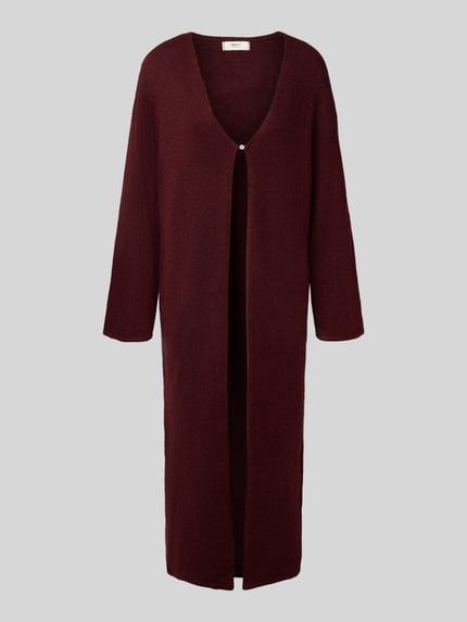 Gina Tricot Relaxed Fit Strickmantel mit Alpaka-Anteil Bordeaux 2