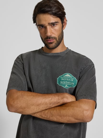 Don´t Waste Culture T-shirt met motiefprint, model 'Xandor' Antraciet - 3