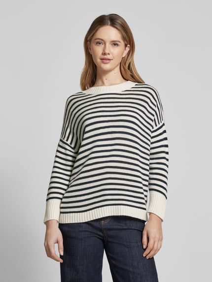 0039 Italy Oversized gebreide pullover met ronde hals, model 'AMADEA' Offwhite - 4