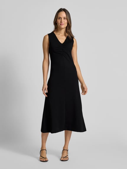 DRYKORN Midikleid mit V-Ausschnitt Modell 'JOVANA' Black 4