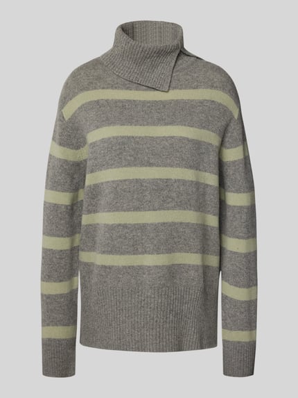 Christian Berg Woman Regular Fit Strickpullover aus reiner Wolle Mittelgrau Melange 2