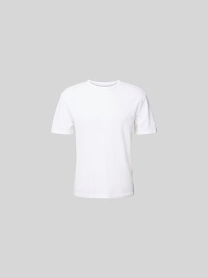 Officine Générale T-shirt z prążkowanym okrągłym dekoltem Biały 2