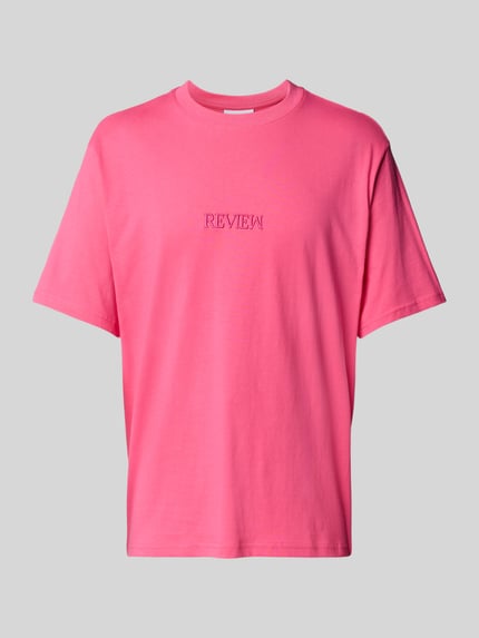 REVIEW T-Shirt mit Label-Stitching Pink 2