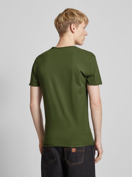 Blend T-shirt met ronde hals, model 'NOEL' Donkergroen - 5